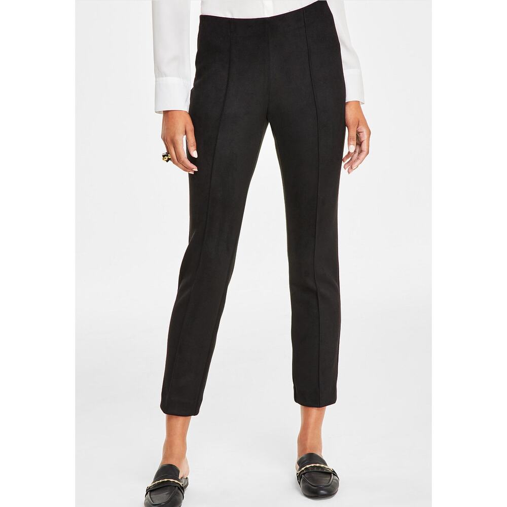Anne Klein Women’s Seamed Pull-On Black Ankle Pants - size Medium
